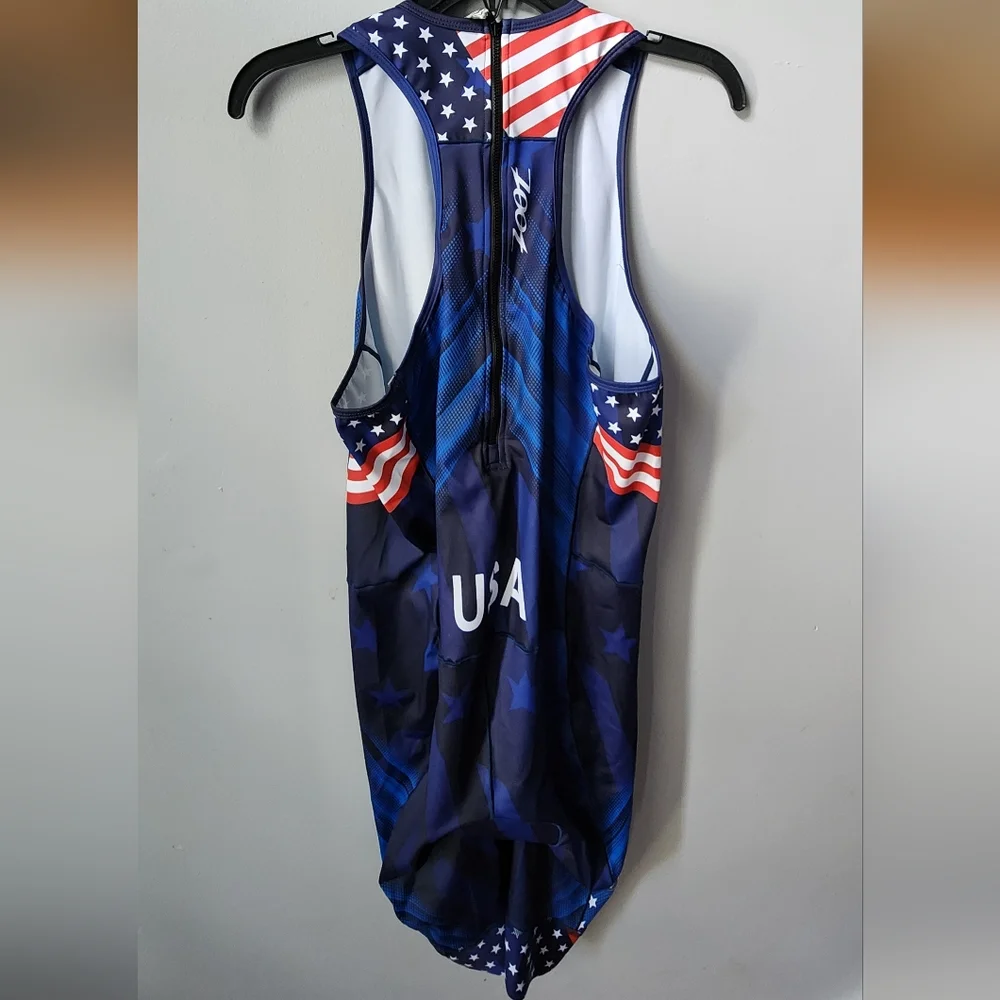 Team USA Zoot 2024 Blue Competitive Triathlon/Swim Tech Suit Hydrodynamics Nwt - Picture 8 of 12